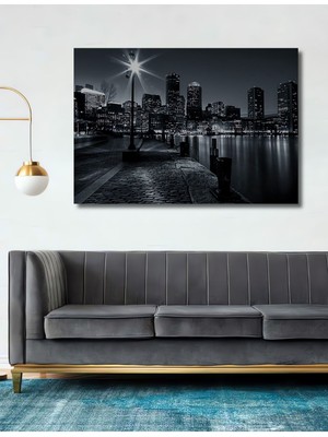 Teona Ahşap Dekoratif Gece Manzarası Ahşap Tablo Şık Yatay Duvar Dekorasyon Tablosu