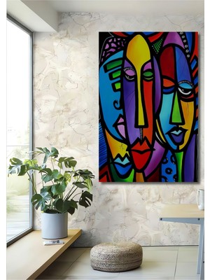 Teona Ahşap Dekoratif Dikey Modern Sanat Duvar Tablo Ahşap Dikdörtgen Tablo