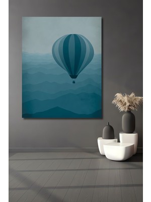 Dekoratif Dikey Uçan Balon Modern Sanat Duvar Tablo Ahşap Dikdörtgen Tablo
