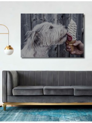Ahşap Tablo Sevimli Köpek 3 Boyutlu Sevimli Köpek Hediye Şık Yatay Duvar Dekorasyon Tablosu