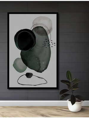 Dekoratif Ahşap Modern Soyut Gülen Tablo Çerçeve Görünümlü Dikey Duvar Dekorasyon Tablosu