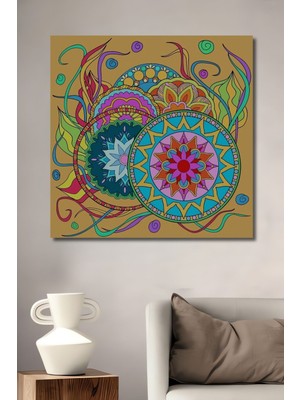 Dekoratif Dikey Tezhib Sanatı Duvar Tablo Ahşap Dikdörtgen Tablo