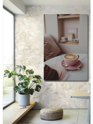 Dekoratif Dikey Kahve ve Tatlı Duvar Tablo Ahşap Dikdörtgen Tablo