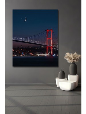 Teona Ahşap Dekoratif Dikey Denizden Istanbul Boğazı Duvar Tablo Ahşap Dikdörtgen Tablo