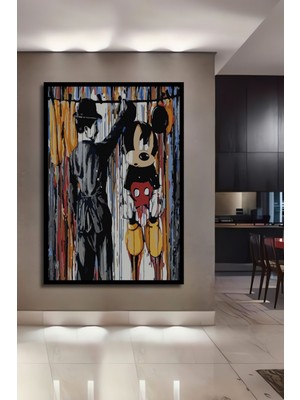 Dekoratif Ahşap Tablo Grafiti 3 Boyutlu Sokak Poster Çerçeve Görünümlü Dikey Duvar Dekorasyon Tablo