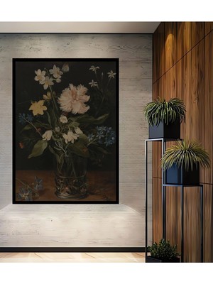 Teona Ahşap Ahşap Vintage Çiçek Galeri Duvarı,sanatsal Baskı,tablo Çerçeve Görünümlü Dikey Duvar Tablo