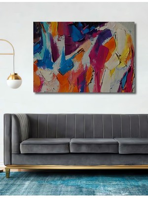 Teona Ahşap Dekoratif Ahşap Soyut Kadın Yaglı Boya Görünümlü Tablo Şık Yatay Duvar Dekorasyon Tablosu