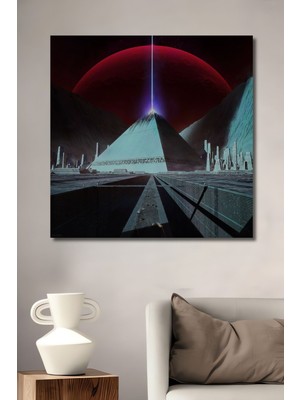 Teona Ahşap Dekoratif Dikey Piramit Duvar Tablo Ahşap Dikdörtgen Tablo