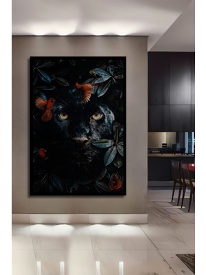 3 Boyutlu Tropikal Doğa Manzara Temalı Ahşap Tablo Çerçeve Görünümlü Dikey Duvar Dekorasyon Tablosu