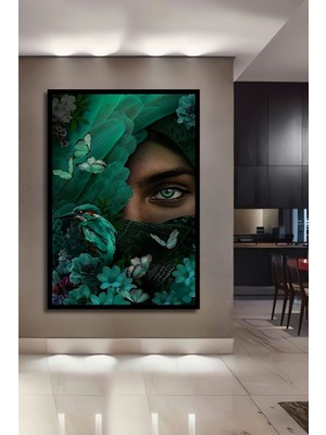 Teona Ahşap 3 Boyutlu Tropikal Doğa Manzara Temalı Ahşap Tablo Çerçeve Görünümlü Dikey Duvar Dekorasyon Tablosu