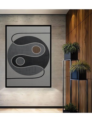 Teona Ahşap Soyut Vintange Retro Bohem Art Vektorel Abstract Minimalist Ahşap Tablo Çerçeve Görünümlü Tablo