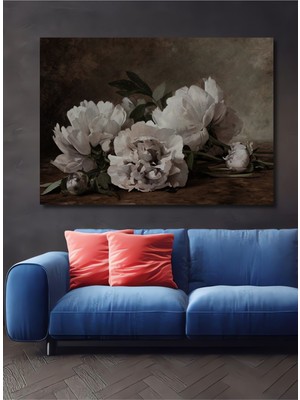 Teona Ahşap Vintage Ahşap Tablo, Sanatsal Baskı, Çiçek, Şakayık, Çiçek Dekor Şık Yatay Duvar Dekorasyon Tablosu