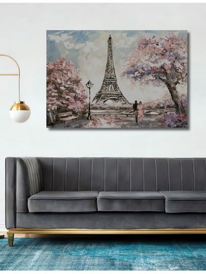 Teona Ahşap Dekoratif Ahşap Tablo Landmark Dekor Pembe Yapraklar Ağaç 3 Boyutlu Şık Yatay Duvar Dekorasyon Tablo