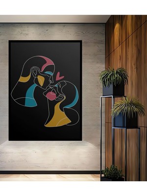 Teona Ahşap Soyut Vintange Retro Bohem Art Vektorel Abstract Minimalist Ahşap Tablo Çerçeve Görünümlü Tablo