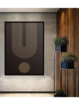 Teona Ahşap Soyut Vintange Retro Bohem Art Vektorel Abstract Minimalist Ahşap Tablo Çerçeve Görünümlü Tablo