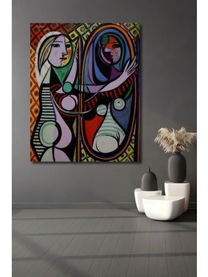 Teona Ahşap Dekoratif Dikey Kadın ve Adam Sanat Duvar Tablo Ahşap Dikdörtgen Tablo