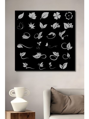 Dekoratif Dikey Modern Sanat Çiçek Desen Duvar Tablo Ahşap Dikdörtgen Tablo