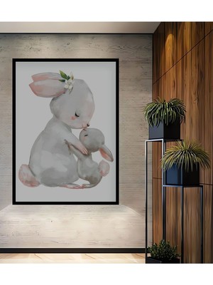 Dekoratif Ahşap Beyaz Bebek, Çocuk Odası Tablo Çerçeve Görünümlü Dikey Duvar Dekorasyon Tablosu