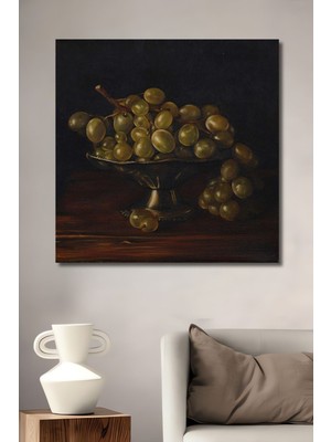 Dekoratif Dikey Kasedeki Üzümler Modern Sanat Duvar Tablo Ahşap Dikdörtgen Tablo