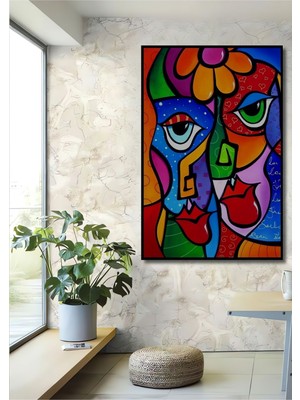 Teona Ahşap Dekoratif Dikey Modern Sanat Duvar Tablo Ahşap Dikdörtgen Tablo