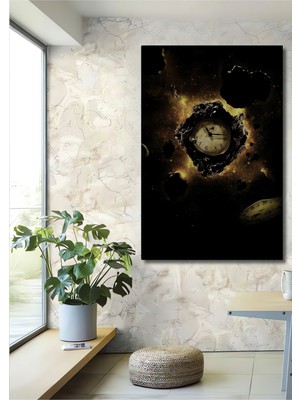 Dekoratif Dikey Zamanın Akışı Soyut Sanat Duvar Tablo Ahşap Dikdörtgen Tablo