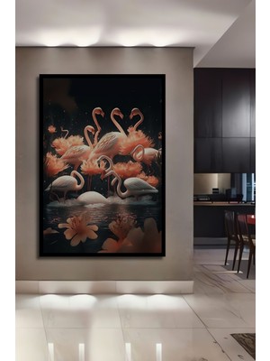 3 Boyutlu Tropikal Doğa Manzara Temalı Ahşap Tablo Çerçeve Görünümlü Dikey Duvar Dekorasyon Tablosu