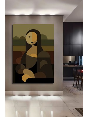 Dekoratif Dikey Mona Lisa Modern Sanat Tasarım Duvar Tablo Ahşap Dikdörtgen Tablo