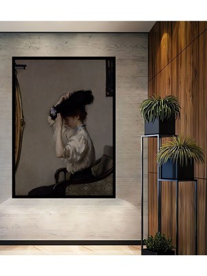 Ahşap Vintage Portre Kadın Galeri Duvarı,sanatsal Baskı,tablo Çerçeve Görünümlü Dikey Duvar Tablo