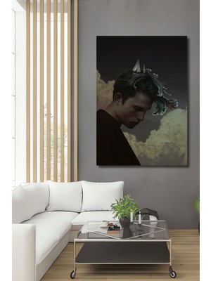 Dekoratif Dikey Sürreal Sanat Duvar Tablo Ahşap Dikdörtgen Tablo