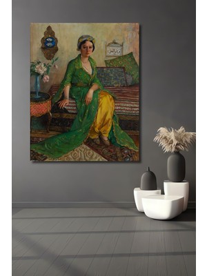 Teona Ahşap Dekoratif Dikey Köylü Kadın Modern Sanat Duvar Tablo Ahşap Dikdörtgen Tablo