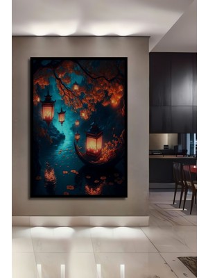 Teona Ahşap 3 Boyutlu Tropikal Doğa Manzara Temalı Ahşap Tablo Çerçeve Görünümlü Dikey Duvar Dekorasyon Tablosu
