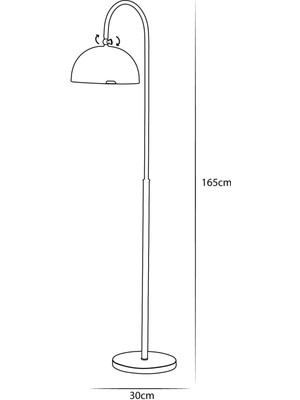 Evnalia Lambader Eskitme Metal Gövde Modern Tasarım Ayarlanabilir Başlık Yerden Dekoratif Aydınlatma 160 cm