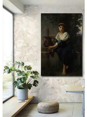 Teona Ahşap Dekoratif Dikey Köylü Kız Modern Sanat Duvar Tablo Ahşap Dikdörtgen Tablo