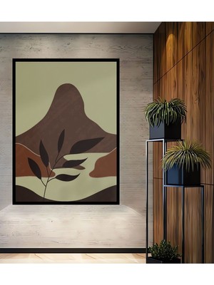 Teona Ahşap Ahşap Tablo Soyut Sanat ve Bohem Tarzı Çerçeve Görünümlü Dikey Duvar Tablo