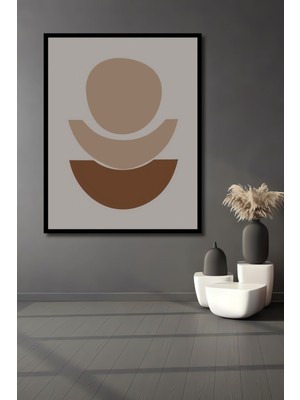 Teona Ahşap Soyut Temalı Dekoratif Ahşap Tablo Çerçeve Görünümlü Dikey Duvar Dekorasyon Tablosu