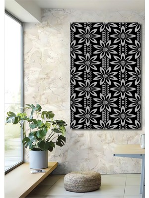 Teona Ahşap Dekoratif Dikey Çiçek Desen Duvar Tablo Ahşap Dikdörtgen Tablo