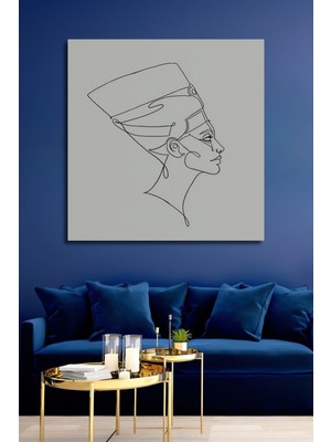 Dekoratif Dikey Modern Sanat Kafa Çizim Duvar Tablo Ahşap Dikdörtgen Tablo