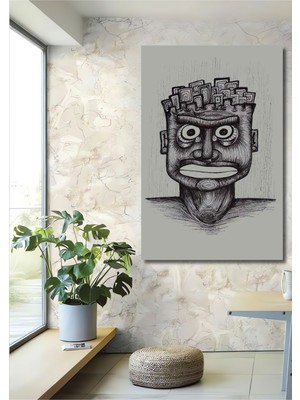 Teona Ahşap Dekoratif Dikey Modern Sanat Duvar Tablo Ahşap Dikdörtgen Tablo