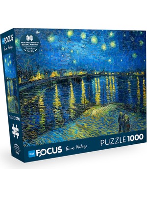 Blue Focus 1000 Parça Starry Night Over The Rhone Puzzle Kaliteli Kartondan Zihinsel Zorluk İçin