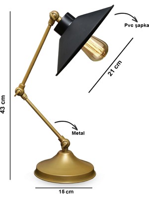 Homing Eskitme Gold Özel Tasarım Eskitme Masa Lambası