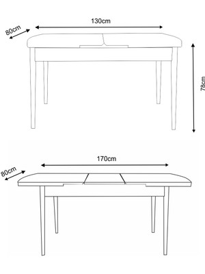 Yemek Masası Takımı 6 Sandalye Metal Ayak Açılır Masa 80X130 (Oscar Kemençe Antrasit Siyah Ayak)