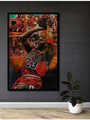 Teona Ahşap Ahşap Tablo Michael Jordan,ünlü Sanat Tablosu,motivasyon 3 Boyutlu Çerçeve Görünümlü Duvar Tablo