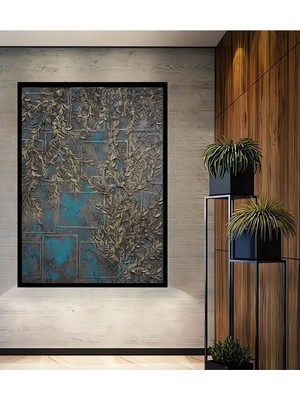 Teona Ahşap Özel Tasarım Dekoratif,3 Boyutlu Sanat Tablosu - Flowers Rising Ahşap Tablo Çerçeve Görünümlü Tablo