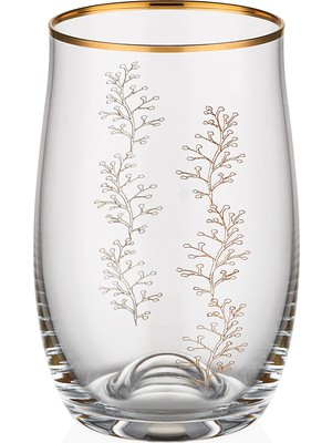 Decorium Lorin 24 Ayar Altın Yaldızlı 200 ml 6 Parça Cam Su Bardağı 9-01010561