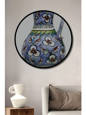 Teona Ahşap Dekoratif Vazo Duvar Tablo Ahşap Yuvarlak Tablo