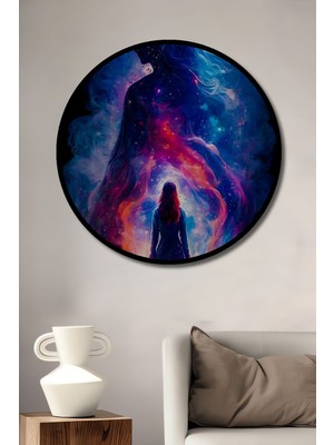 Teona Ahşap Dekoratif Modern Spiritüel Sanat Duvar Tablo Ahşap Yuvarlak Tablo