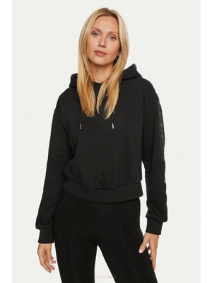 Guess Kadın Siyah Logolu Sweatshirt