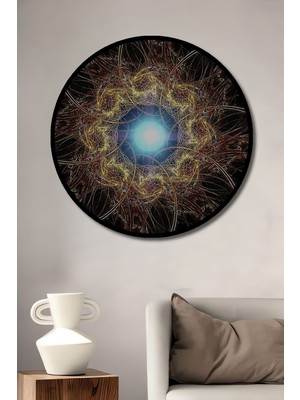 Teona Ahşap Dekoratif Modern Sanat Duvar Tablo Ahşap Yuvarlak Tablo