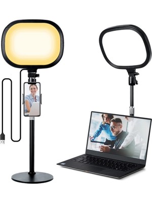 Coverzone Beyaz LED Aydınlatma Video ve Fotoğraf Çekimi Için Sürekli Işık Youtuber Twich Yayın Işığı Ürün Göresel Fotoğraflama Tripodlu Aydınlatma 23CM SY-039 (SY-039)…