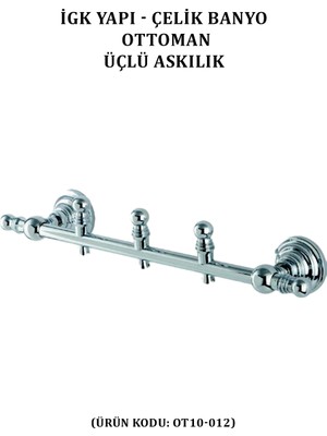 Çelik Banyo Ottoman Üçlü Askılık (OT10-012)